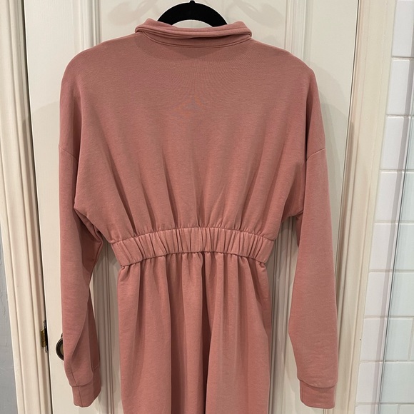 Topshop Women's Pink Quarter Zip Long Sleeve Minidress - Picture 8 of 8